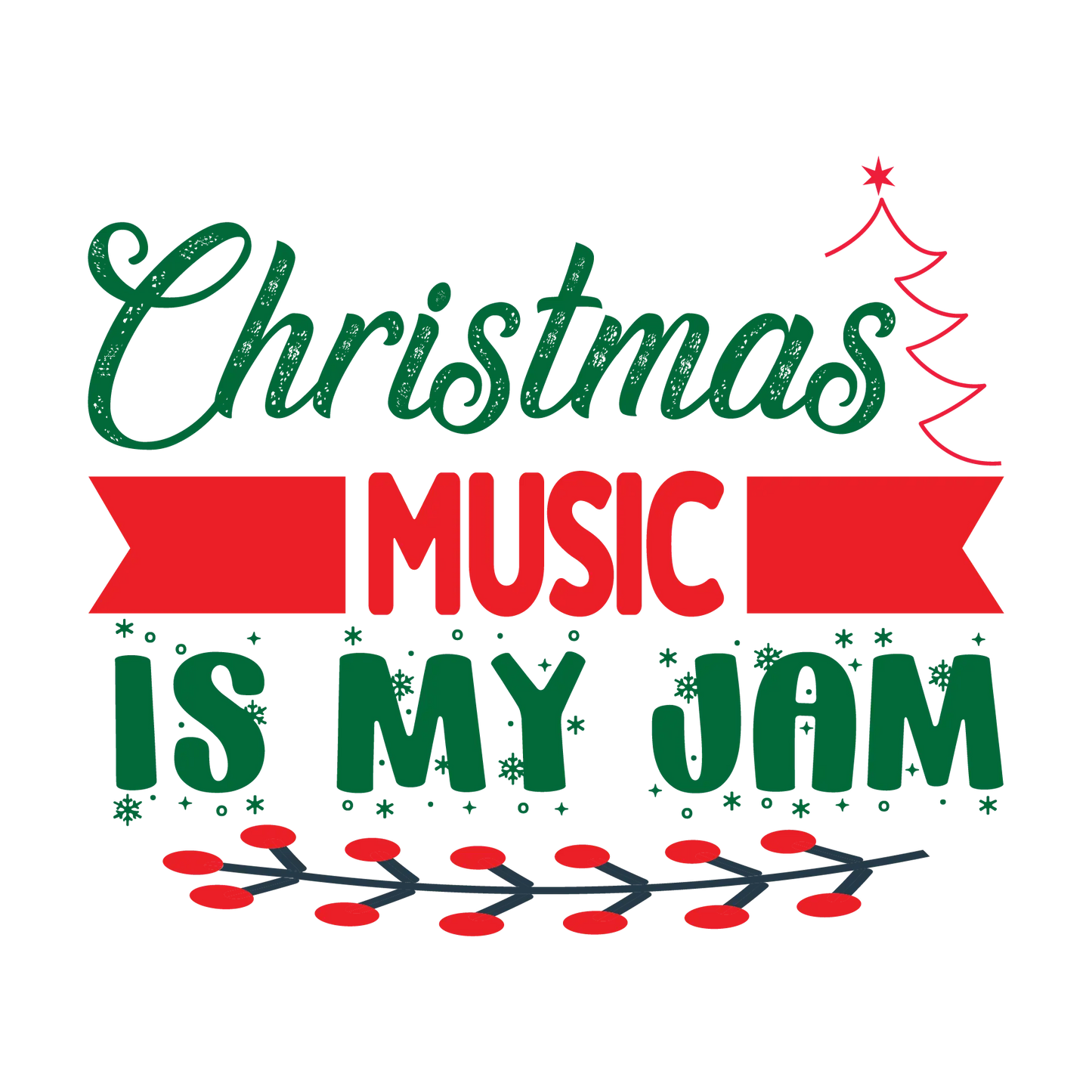 Christmas Music Is My Jam 2 DTF Rocket