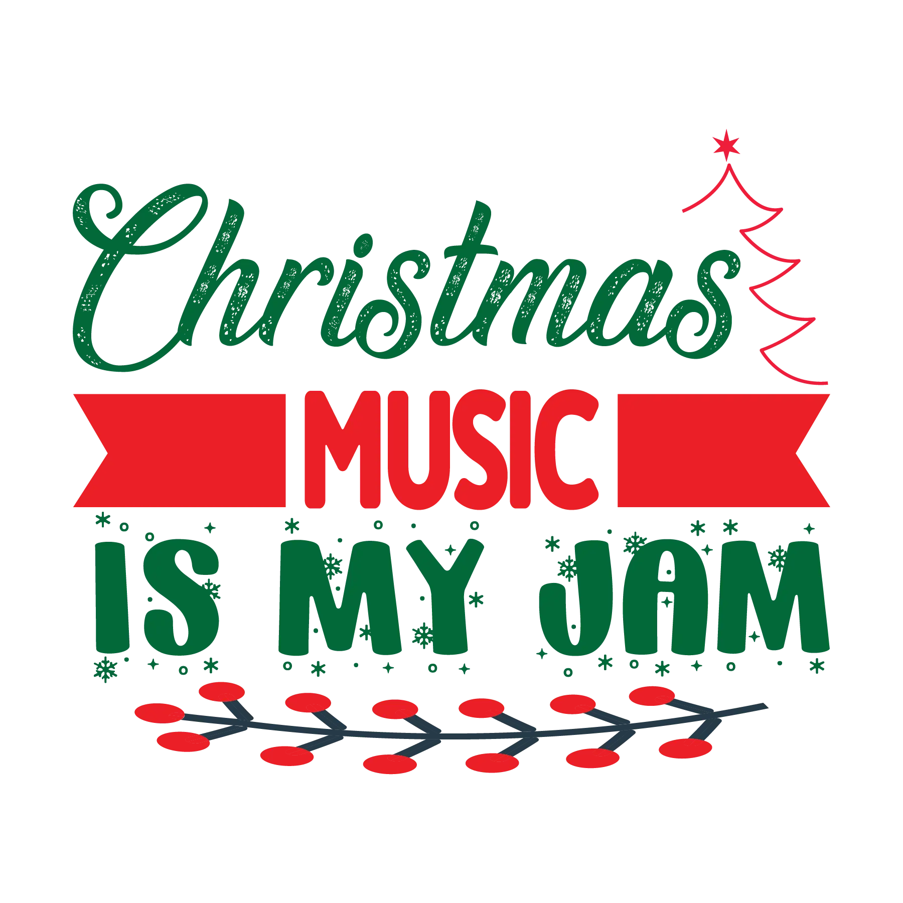 Christmas Music Is My Jam 2 DTF Rocket
